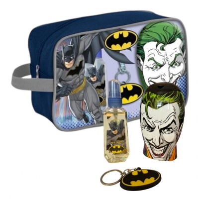 Set Batman, Apa de toaleta 90ml, Figurina 2in1, Spumant de baie si Sampon 300ml, Breloc, in borseta cool, Baieti foto