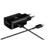 Incarcator Retea cu cablu USB Tip-C Samsung Galaxy A70 A705, EP-TA300CBEGWW, Fast Charging, Negru