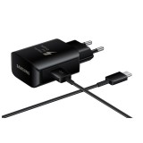 Incarcator Retea cu cablu USB Tip-C Samsung Galaxy Tab Active 2, EP-TA300CBEGWW, Fast Charging, Negru