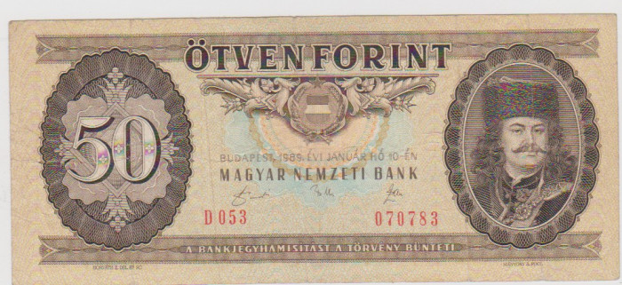 50 FORINT 10 IANUARIE 1989/F