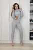 A701-182 Compleu sport din 3 piese: bluz&amp;#259; crop-top colan&amp;#355;i si hanorac cu fermoar, M, M/L