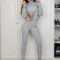 A701-182 Compleu sport din 3 piese: bluz&amp;#259; crop-top colan&amp;#355;i si hanorac cu fermoar