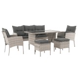 Cumpara ieftin Set mobilier gradina ratan sintetic Lalen 161x55x77/86 cm