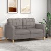 Gossi canapea cu 2 locuri, gri taupe, 140 cm, material textil