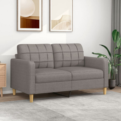 Gossi canapea cu 2 locuri, gri taupe, 140 cm, material textil foto