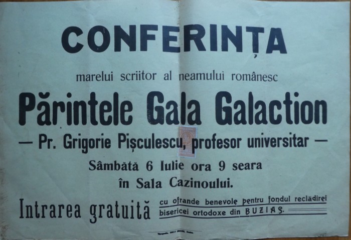 Conferinta Parintelui si scriit. Gala Galaction, recladirea bisericei din Buzias