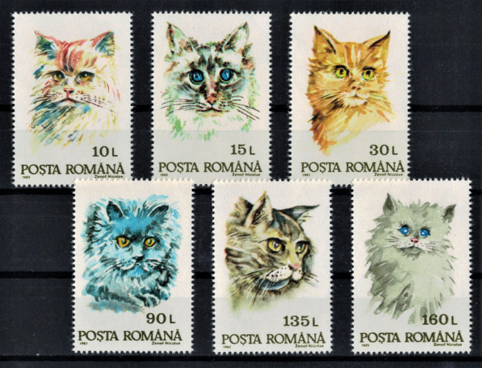 ROMANIA 1993 - Pisici / serie completa MNH