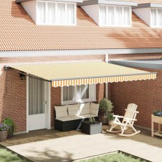 vidaXL Cortina Retractabilă Portocalie și albă 450x300 cm țesătură 3330866
