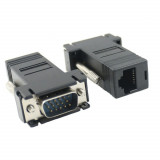 Set adaptor VGA tata la VGA tata prin cablu RJ45 2buc maxim 20m, Generic