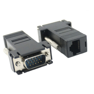 Set adaptor VGA tata la VGA tata prin cablu RJ45 2buc maxim 20m foto