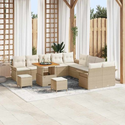 vidaXL Set de canapele pentru grădină 13 pcs Bej, crem 80 x 80 x 71 cm foto