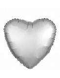 Balon Folie Satin Inima Argintie - 45 cm