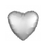 Balon Folie Satin Inima Argintie - 45 cm
