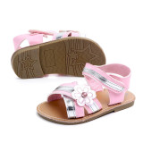 Sandale fetite roz cu argintiu (Marime Disponibila: 6-9 luni (Marimea 19...
