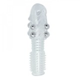 Mansoane pentru penis - Toyz4Lovers Manson Elastic cu Bile pentru Penis Prelungitor Penis 13,5 cm