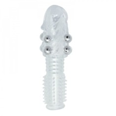 Mansoane pentru penis - Toyz4Lovers Manson Elastic cu Bile pentru Penis Prelungitor Penis 13,5 cm