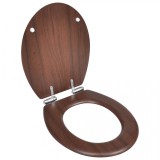 Cumpara ieftin Capac WC MDF &icirc;nchidere silențioasă design lemn, vidaXL