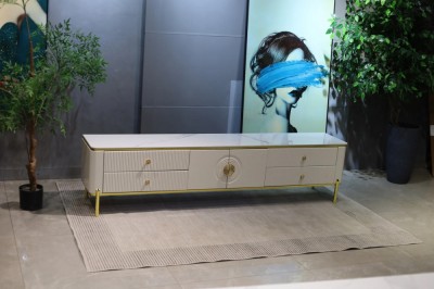 COMODA TV VEGAS MDF ALB LUCIOS 200x39x46 cm foto