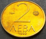 Moneda 2 LEVA - BULGARIA, anul 1992 *cod 1940 A = UNC LUCIU