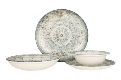 Rinart Set de vesela (Medium) - Fade - 24 bucăți - 6 persoane - Porţelan foto