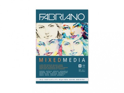 Bloc desen Mix Media, A4, 160 g, 60 file, fara spirala Fabriano foto