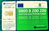 Cartela telefonica Romtelecom 10 lei Abstract Linia Verde pentru Protectia Copilului D4U3WC 100.000 unitati expira 01.09.2008