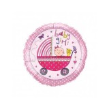 Balon Folie Rotund &quot;Baby Girl&quot; - 45x45 cm