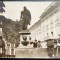 Baile Herculane 1930 - Statuia lui Hercules cu grup de Gugulani - tip fotografie, circulata la Galati, 2 timbre intacte, stampila lizibila