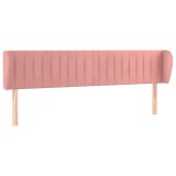 Cumpara ieftin Tablie de pat cu aripioare roz 163x23x78/88 cm catifea