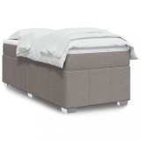 VidaXL Pat box spring cu saltea, gri taupe, 80x200 cm, textil