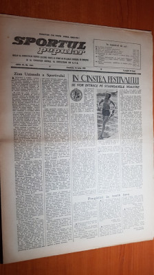 sportul popular 18 iulie 1953-ciclism in regiunea suceava,motociclism,tenis,sah foto