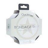 Bandă OUCH! Bondage Tape, pentru jocuri erotice BDSM, nelipicioasă, lungime 20 m, culoare argintiu