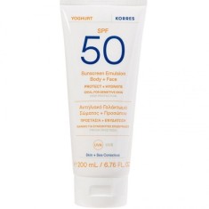 Emulsie de protecție solară cu iaurt Korres pentru corp și față SPF50 200 ml