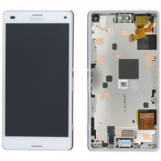 Ansamblu display touchscreen rama Sony Xperia Z3 Compact alb