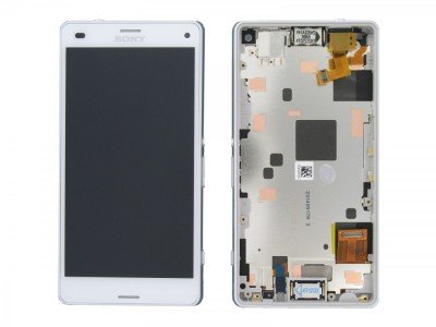 Ansamblu display touchscreen rama Sony Xperia Z3 Compact alb foto