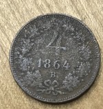 MNDSTR4 AUT AUSTROUNGARIA 4 Kreuzer 1864 B