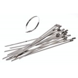 Coliere Inox 4.6x200mm, Set 20 Bucăți, Bride Prindere Cabluri, Țevi, Argintiu, Inox 304