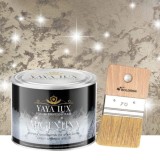 Vopsea decorativa de Lux, Argentina, cu Efect 3D Stelat, Bej Antichizat, 0.5 Litri si Pensula inclusă-Toro Decor, YaYa Color