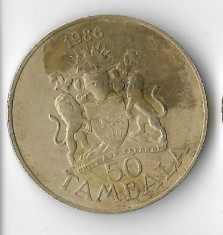 Moneda 50 tambala 1986 - Malawi foto