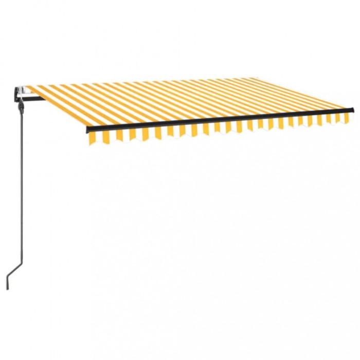 Copertina automata cu senzor vant&amp;LED, galben&amp;alb, 450x300 cm