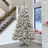 VidaXL Brad de Crăciun artificial Verde și alb 300 cm PVC și Metal 3395785