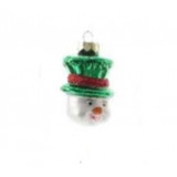 Decoratiune pentru brad - Figure Glass - Snowman Green Hat - Om De Zapada Cu Palarie Verde | Kaemingk