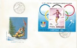 *Romania, LP 1275/1992, J.O. de Iarna, Albertville, colita dantelata, FDC