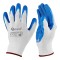 Manusi de protectie din poliester acoperite cu latex, marimea 9, alb / albastru, Geko G75048