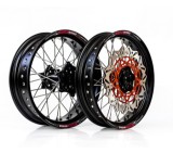 Set roti Supermoto KTM Husqvarna 17 x3.50 ax 22mm 17 x5.00 ax 20mm black hub Enduro Expert SRS1717BKEE