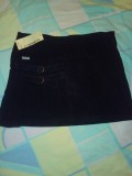 FUSTA DIN VELUR ( RAIAT ), FIRMA ,,MAGVEST JEANS&quot; ORIGINAL , MAR. 38 , NOU, Negru