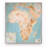 Harta fizică și politică a Africii, &icirc;ntocmită pentru uzul școlilor &icirc;n anul 1925 &icirc;n timpul domniei regelui Ferdinand I