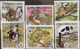 Madagascar 1988 WWF &ndash; Lemuri și Faună Endemică &ndash; Lot 5 timbre ștampilate