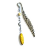 Semn de carte metalic cu accesorii inox si sidef &ndash; luna &ndash; 084544