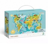 Puzzle - Harta animalelor lumii (80 piese)